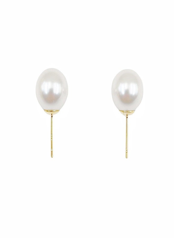 FYFTAK Big Pearl Earrings Classic Oversized Faux White Large Pearl Earrings Studs for Women - 12mm - Image 3